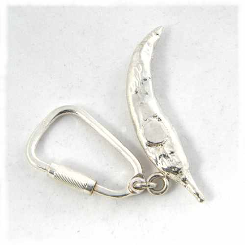 Silver chilli keyring